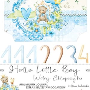 Blocco di carta per scrapbooking Junk Journal extra set Hello Little Boy