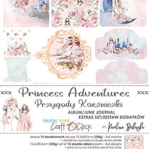 Scrapbook paper pad Junk Journal extras set  Princess Adventures