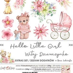 Blocco di carta per scrapbooking Set extra Hello Little Girl