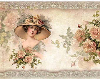 1 x A3 Sheet of decoupage Rice Paper Mystery Garden Rice Paper R0594L