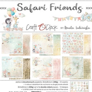 Scrapbook paper pad 12 x 12 Safari Friends