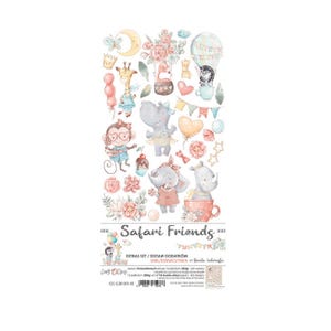 Scrapbook-pappersblock Extra set Safari Friends Girl