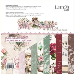 Scrapbook paper pad 8x8 Secret Garden Elements