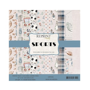 Reprint Sports Scrapbook Paper Pad 12x12