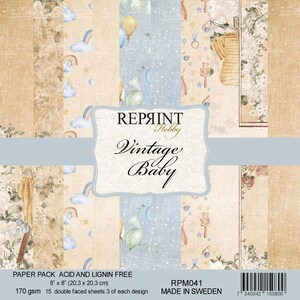 Reprint Scrapbook Paper Pad  8x8 Vintage Baby