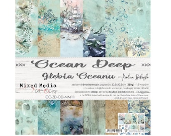 Scrapbook paper pad 12 x 12 Ocean Deep