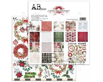 Scrapbook Papier 12 x 12 A Holly Jolly Christmas