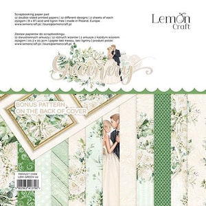 Scrapbook paper pad 8x8 Greenery
