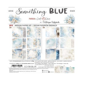 Scrapbook paper pad 8 x 8  Something Blue Mix