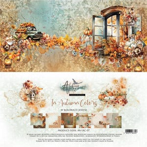 Scrapbook paper pad 12 x 12 In Autumn Colors