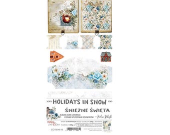Scrapbook Papierblock Junk Journal Extras Set Feiertage im Schnee