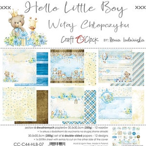 Blocco di carta per scrapbooking 12 x 12 Hello Little Boy