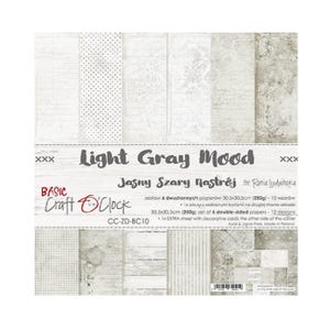 Scrapbook paper pad 12 x 12 Light Gray Mood