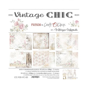 Blocco di carta per scrapbooking 12 x 12 Vintage Chic