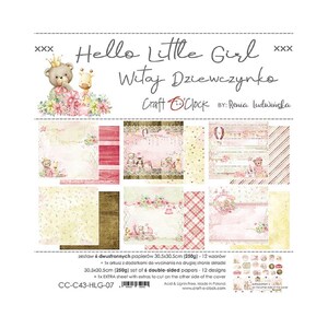Scrapbook-papper i block 12 x 12 Hej lilla flicka