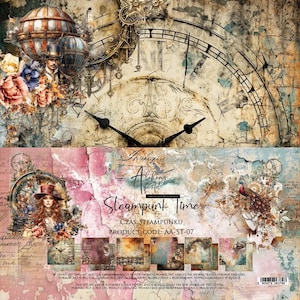 Scrapbook paper pad 12 x 12 Steampunk Time