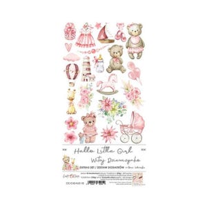 Scrapbook-pappersblock Extras set Hej lilla flicka