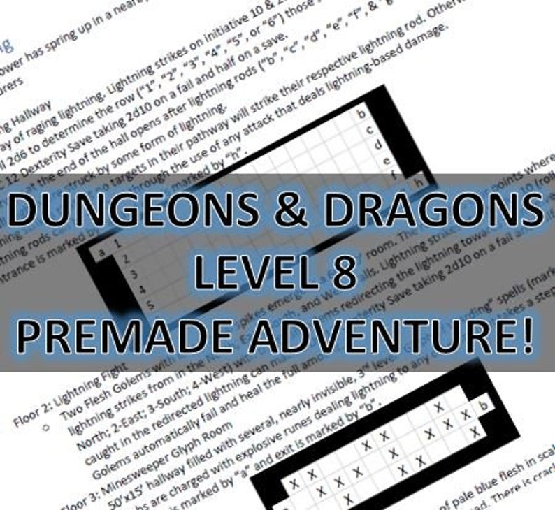 D&D 5e Onepage Oneshot Level 8 Adventure A Premade Oneshot for Dnd 5th Edition Etsy