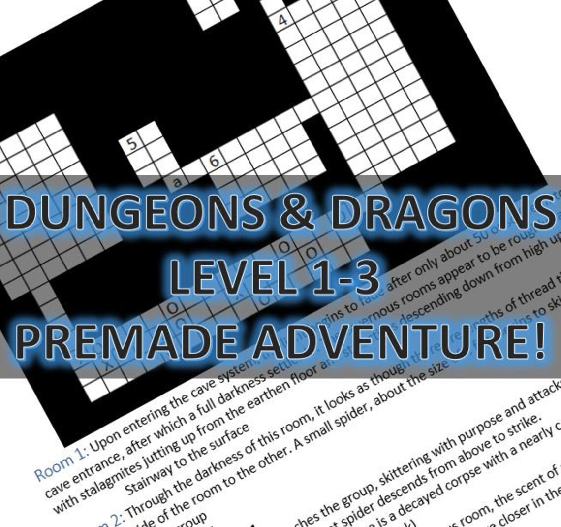 D&amp;D 5e Level 1-3 Dungeon Adventure A Premade Mini-campaign for Dnd 5th ...