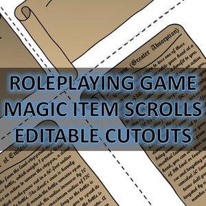 Roleplaying Game Magic Item Scroll Template Print-Outs - for DnD, Pathfinder, RPGs, Tabletop Games and More