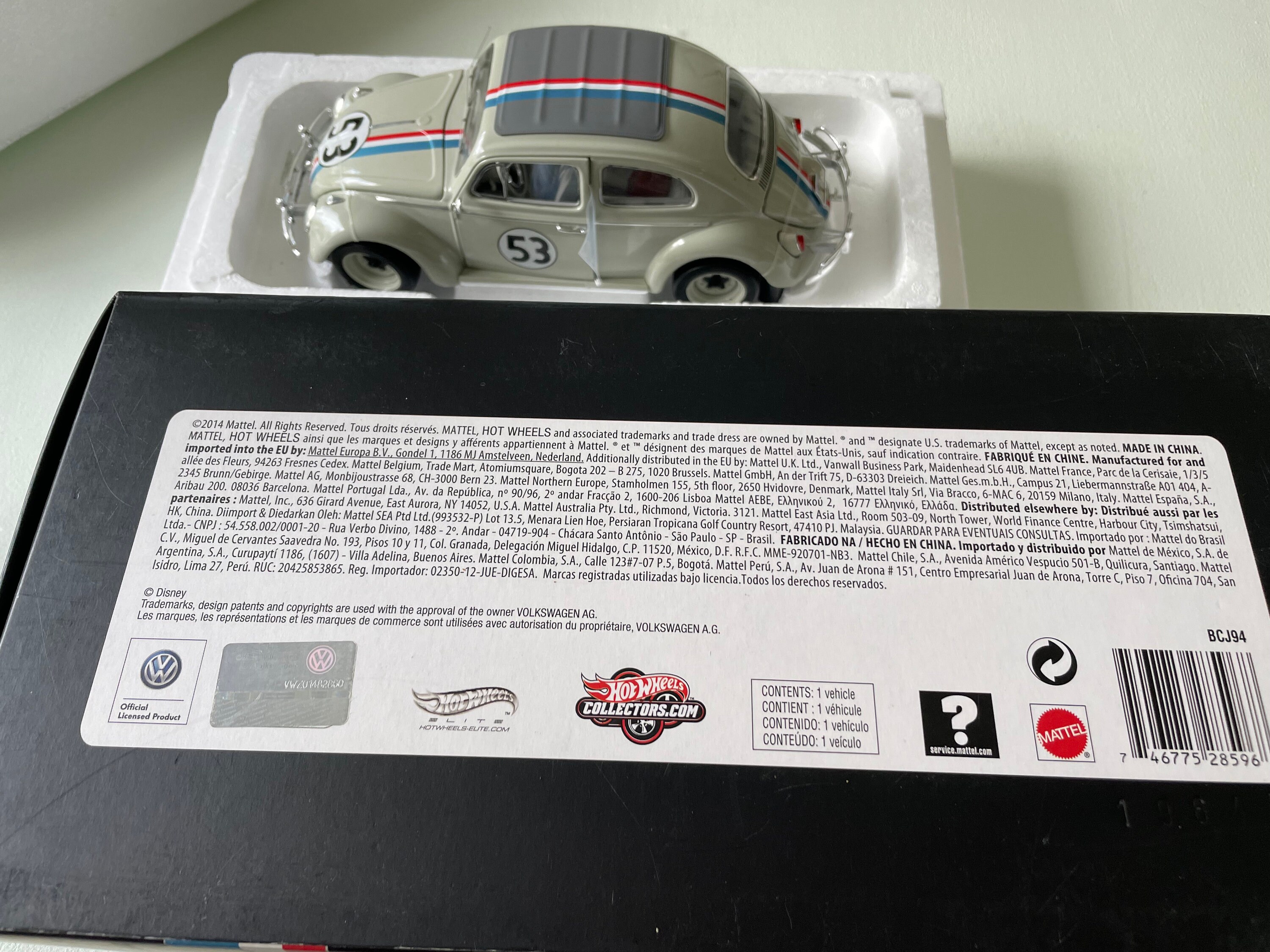 The Love Bug 1 18 HOT WHEELS ELITE Herbie 53 V W Volkswagen Bug Authentic Gray pearl White Detailed Inside Out Museum Quality Etsy