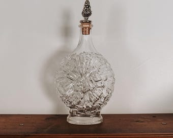 Vintage Italian Glass Decanter Modello Depositato | Mid-Century Liquor Decanter with Stopper