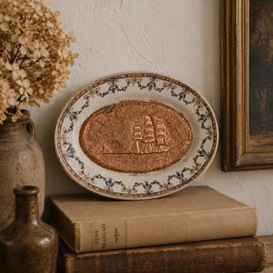 Antique John Maddock Sons Platter | English Transferware Ship Dish
