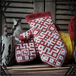Traditional Latvian Knitted Mittens - Double-Layered for Warmth