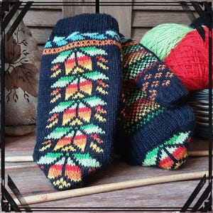 Bright & Funny Knitted Mittens – Traditional Pattern with a Modern Twist