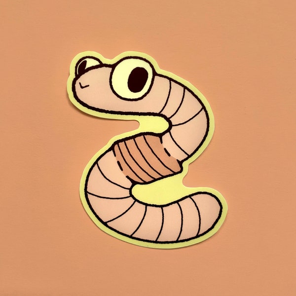 happpy worm sticker
