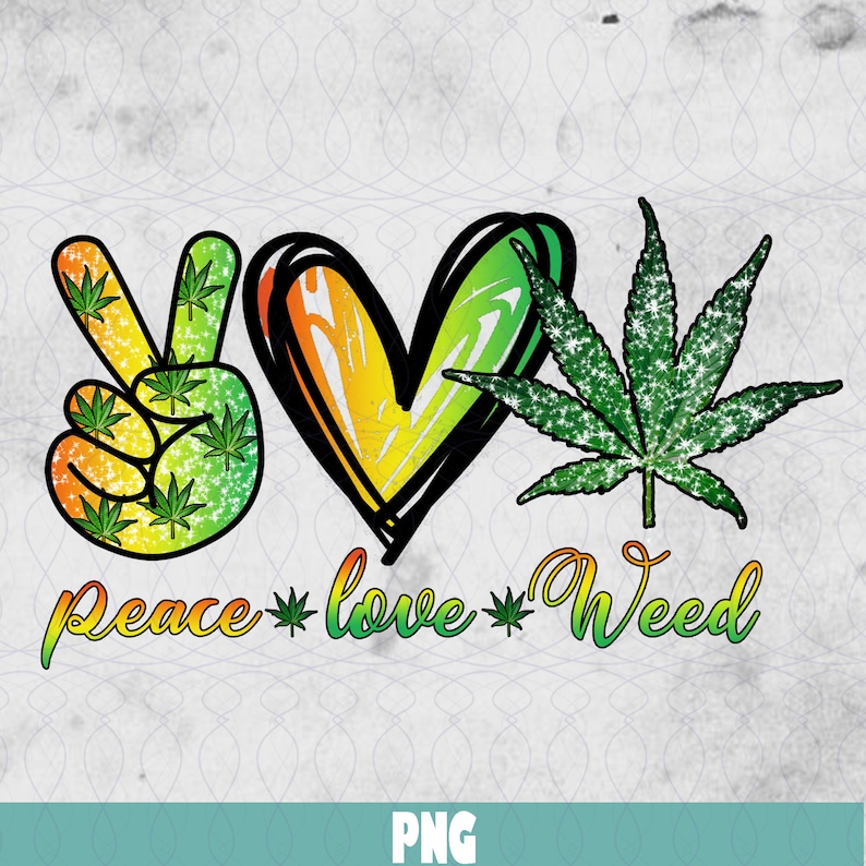 Download Peace Love Weed Hippie Heart Lovers Gifts Design 2020 PNG ...
