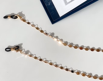Dancing Paillettes - Gold Mask to Glasses Chain, Stylish Sunglasses & Face Mask Chain, Spectacles Chain for Women