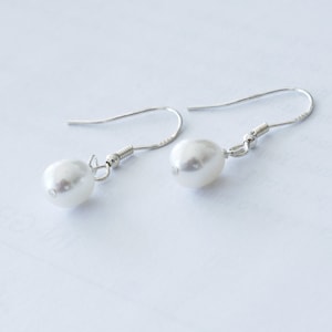 Sevilla - Baroque Pearl Dangle Earrings in Sterling Silver, Pearl Drop Earrings