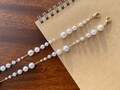 Streaming Pearl - Pearl Mask to Glasses Chain Gold, White Pearl Beaded Mask Lanyard & Sunglasses Chain Women, Bold Spectacle Chain