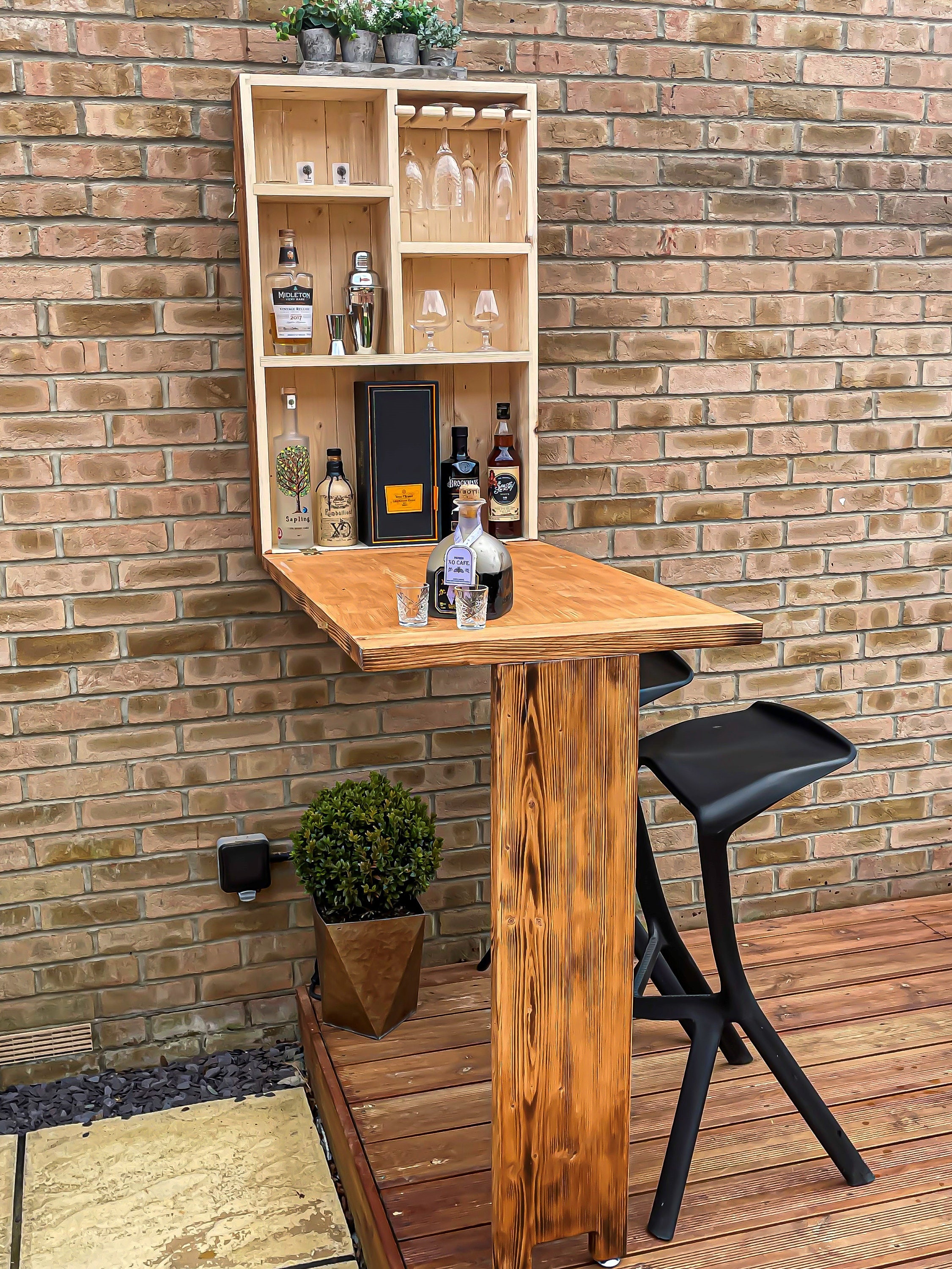 Wooden Wall Mounted Garden Bar Outdoor Bar. Etsy