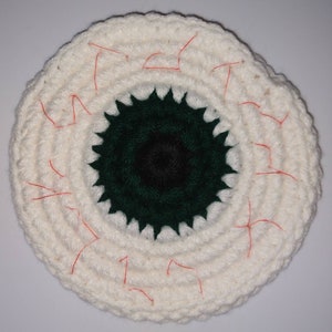 Handmade, Crocheted Eyeball Reptile Pouch