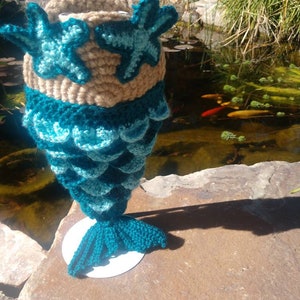 Handmade, crocheted, Mermaid Reptile pouch