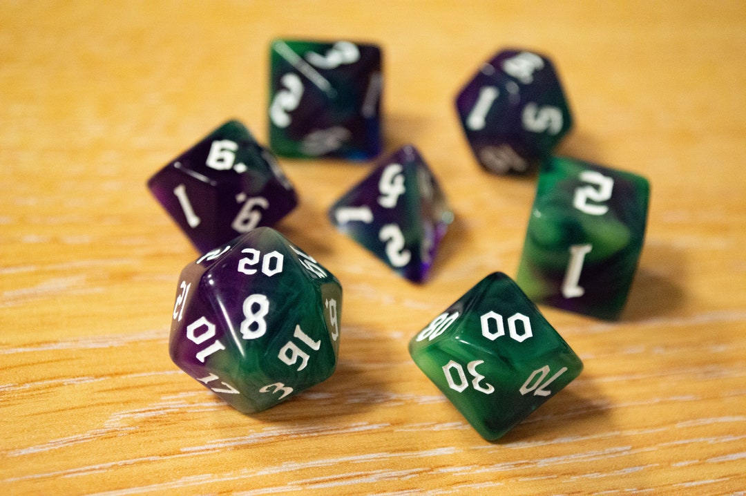 Starry Night 7pc Acrylic Polyhedral Dice Set Tabletop RPG Dice Space