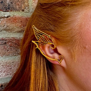 Golden Fey Fantasy Fairy Ear Cuffs  - Fae Elf Ear Cuff - DND Jewellery - Fae Jewellery - Fairy Jewelry - Elf Fantasy Jewellery