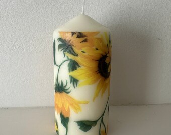 Vela decoupage de girasol