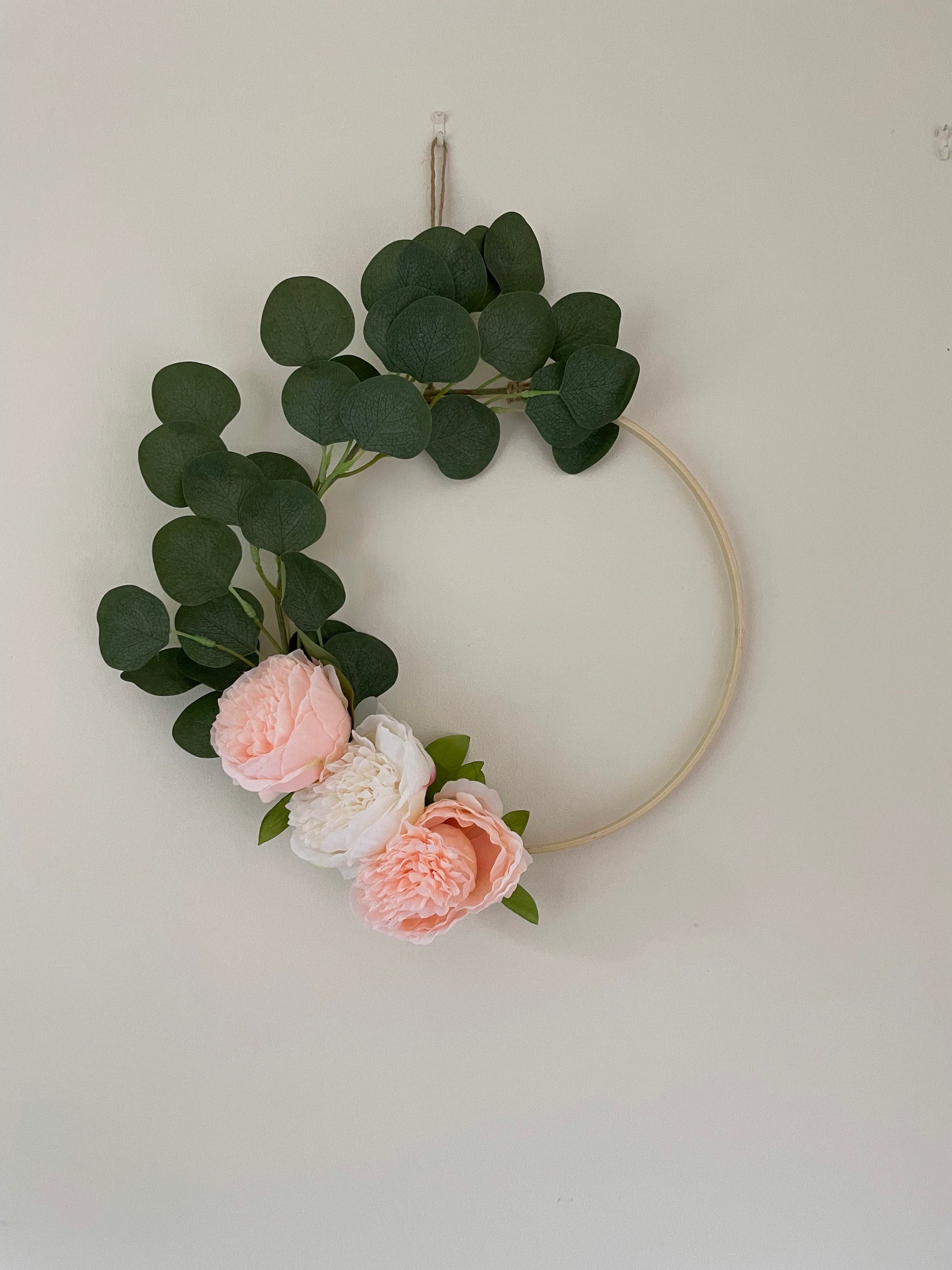 Large Floral Wreathfloral Hoop Wreathweddingnursery Wreath Etsy UK