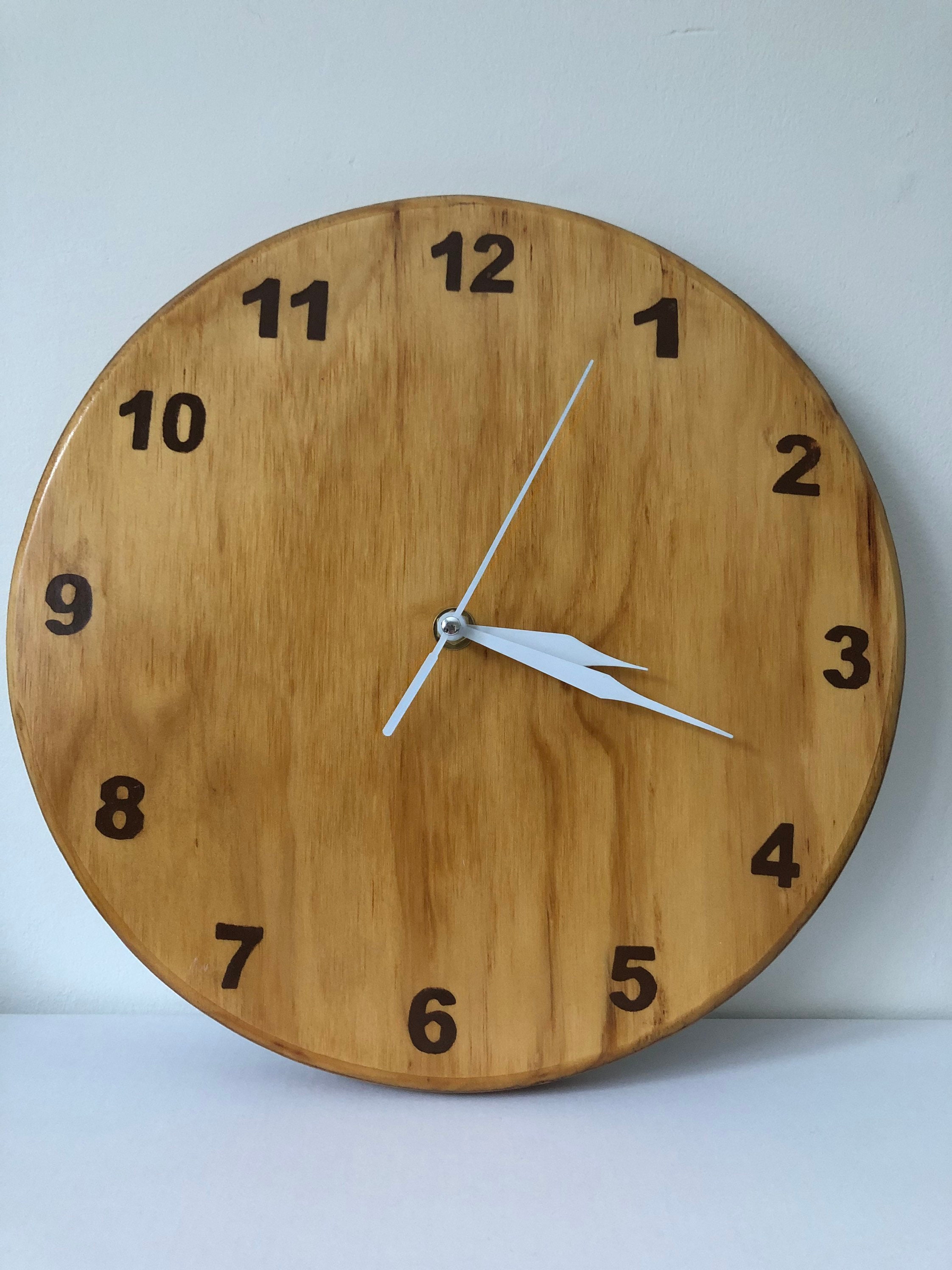 Simple wooden clock wooden wall clock Etsy