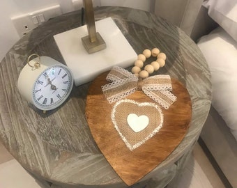 Corazón de madera colgante hecho a mano