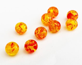 7mm Round Resin Imitation Amber Beads