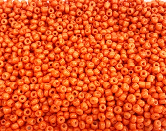 8/0 (3mm in diameter) Bright Orange Seed Beads