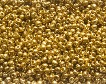 6/0 (approx. 4mm in diameter) Gold-Coloured Seed Beads.