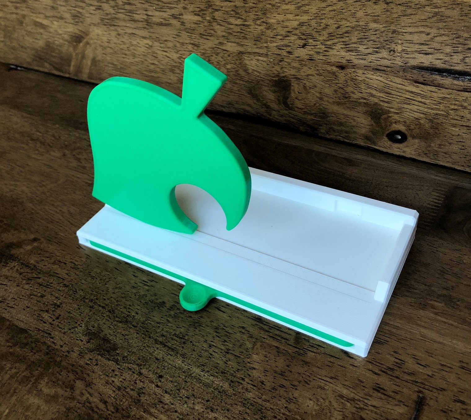 Nintendo Switch Game Holder, Animal Crossing Leaf Dock Stand, New Horizons  White Green Edition 
