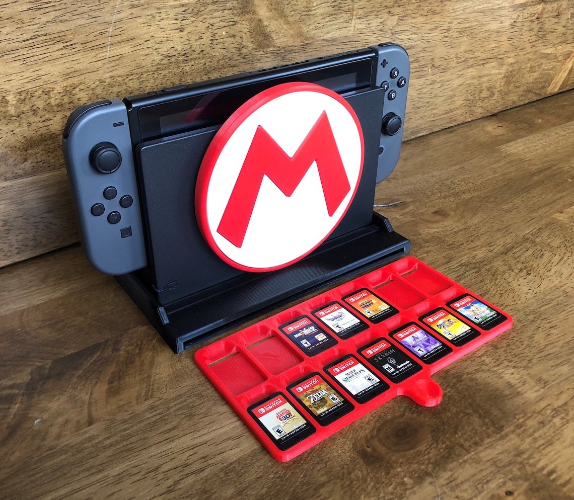 Nintendo Switch Game Holder Mario Dock Stand Red Tray Etsy