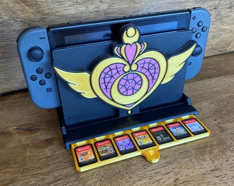 Nintendo Switch Game Holder, Sailor Moon Crisis Moon Compact Brooch Dock Stand