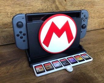 Nintendo Switch Game Holder, Mario Dock Stand, White Tray